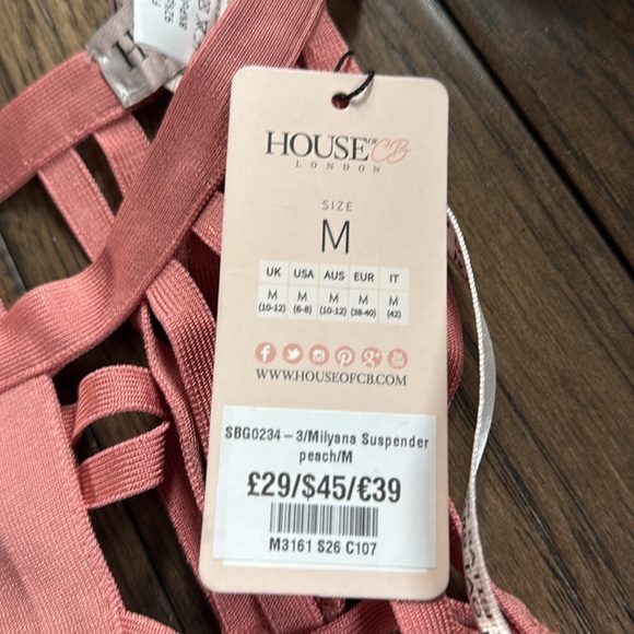 House of CB NWT Salmon Pink Garter Belt Size Medium - Picture 4 of 5